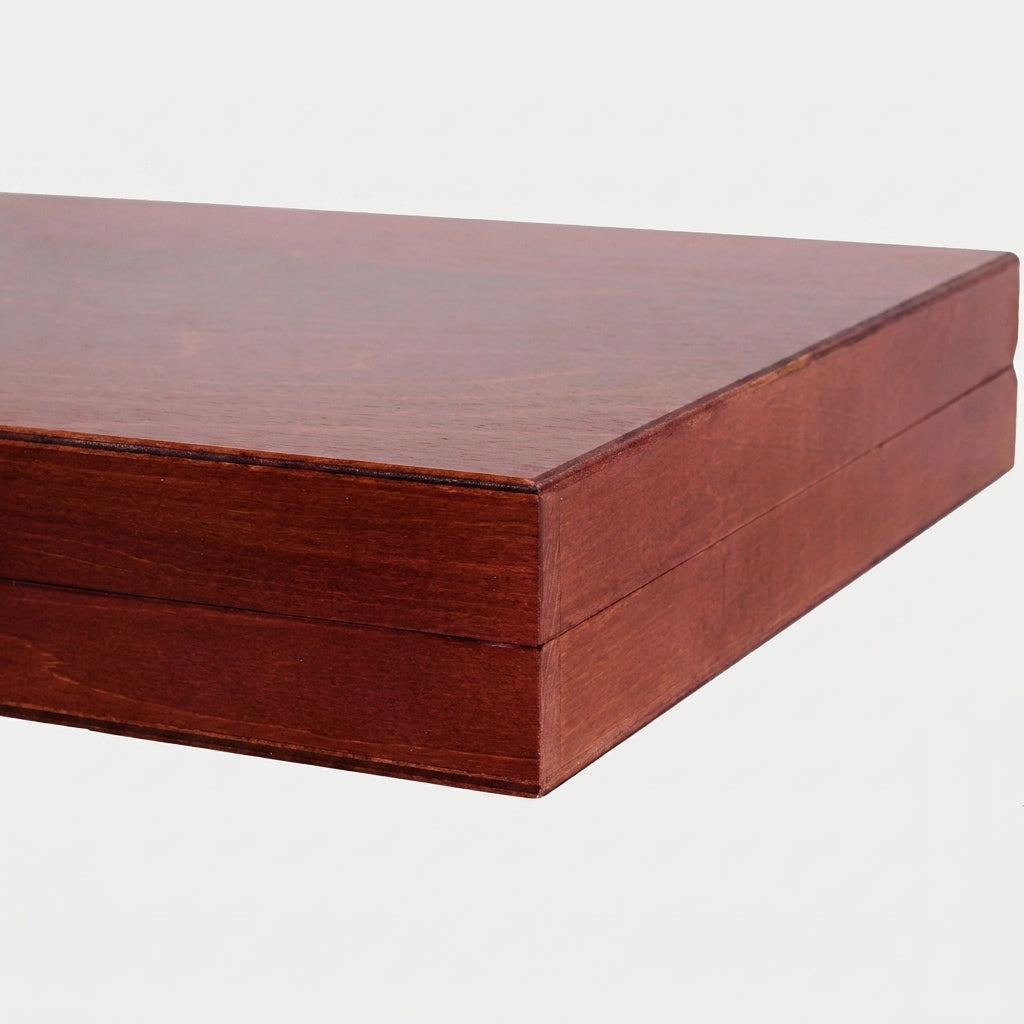 Deluxe Wooden Chess Box - Stained Beech & Birch Storage Case