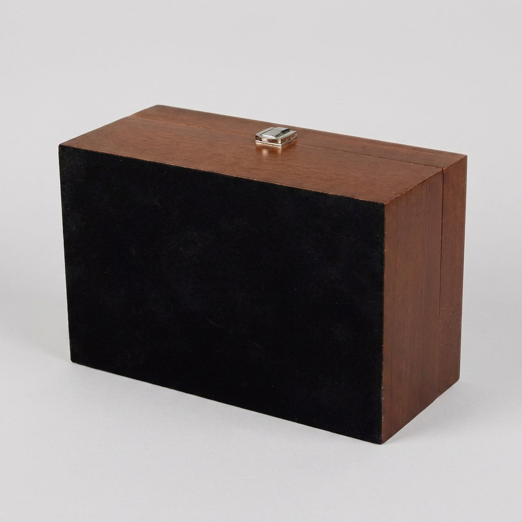 Sapele Chess Storage Box - Black Flocked Interior & Quadrant Hinges