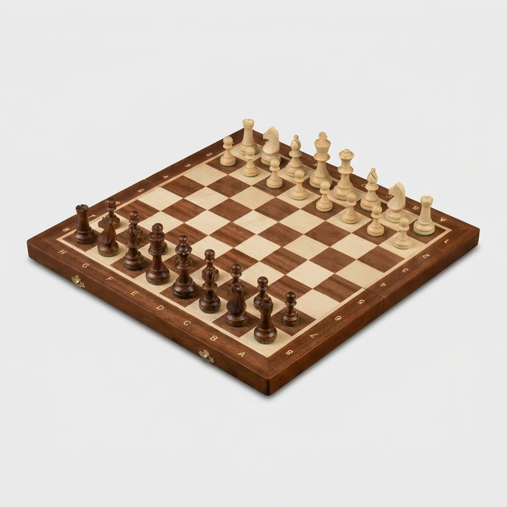 Intarsia Chess Set - Hornbeam Pieces & Double Queens Included