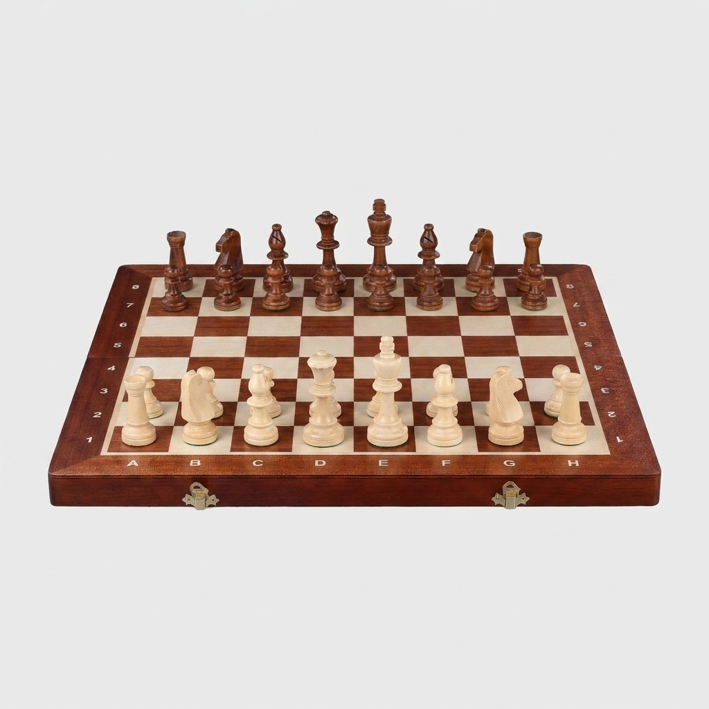 Inlaid Chess Set - Schima Wood Pieces & Mahogany Sycamore