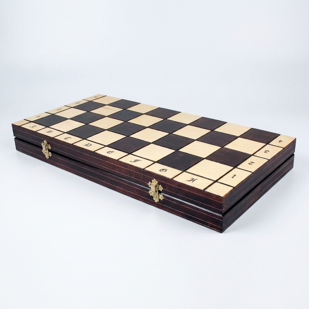 Handcrafted Chess Set - Brass Inlay Pieces Cherry & Hornbeam