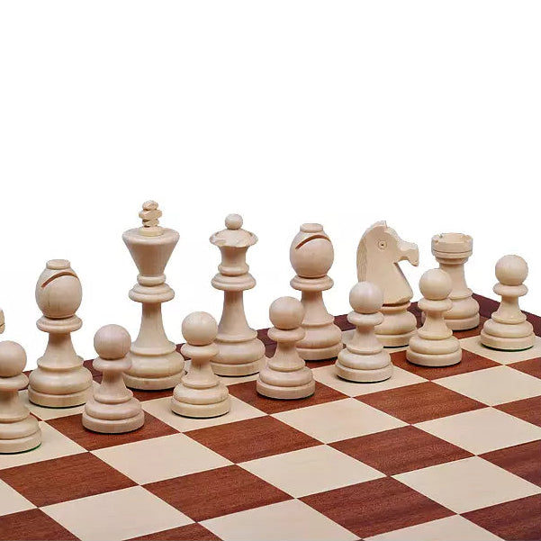 Chess Set - Intarsia Folding Board & Built-In Storage Tray
