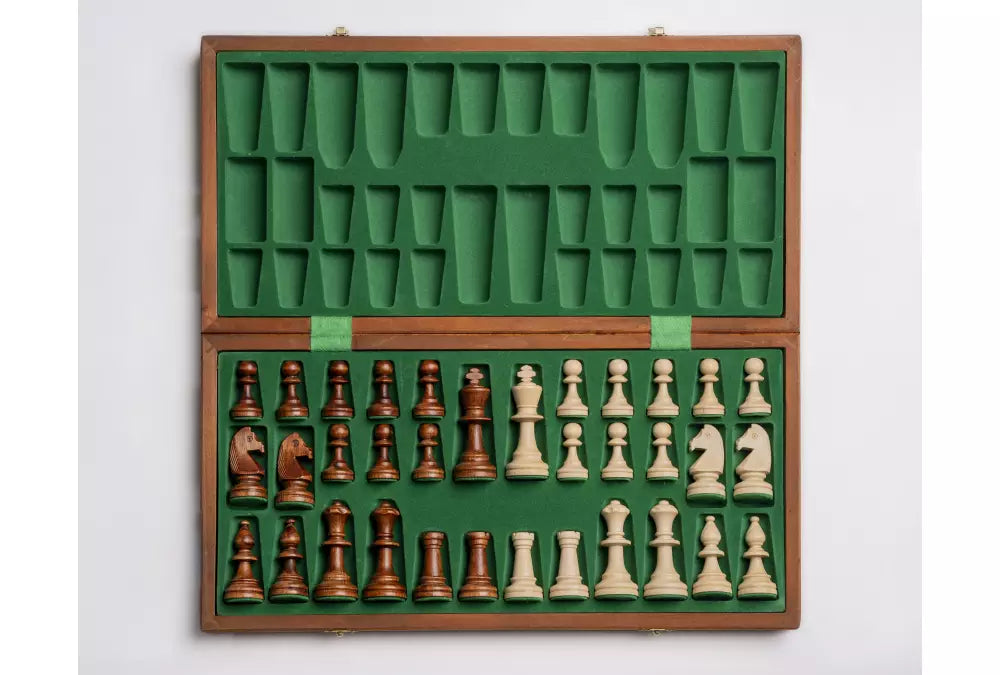 Intarsia Chess Set - Hornbeam Pieces & Double Queens Included