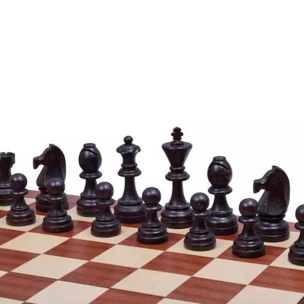 Chess Set - Intarsia Folding Board & Built-In Storage Tray