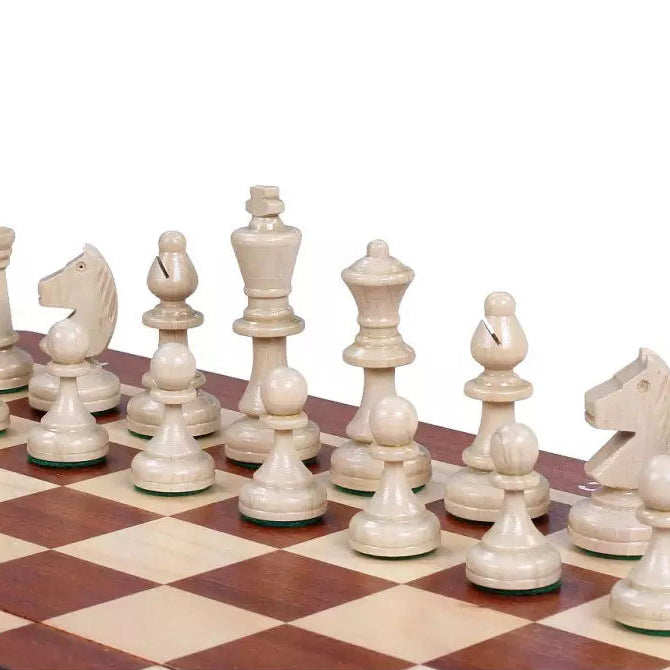 Compact Intarsia Folding Chess Set - Hornbeam Pieces