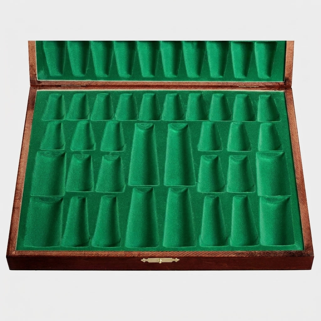 Deluxe Wooden Chess Box - Stained Beech & Birch Storage Case
