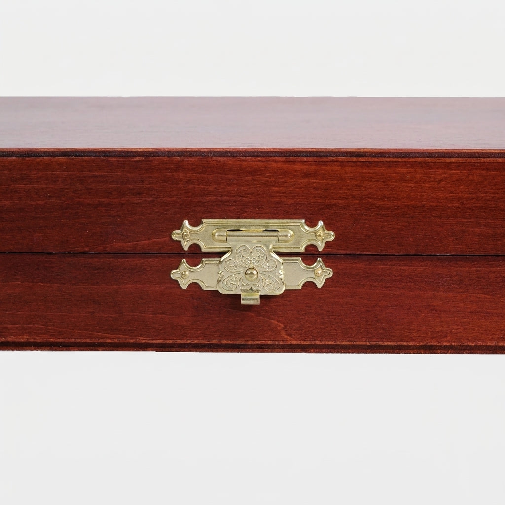 Deluxe Wooden Chess Box - Stained Beech & Birch Storage Case