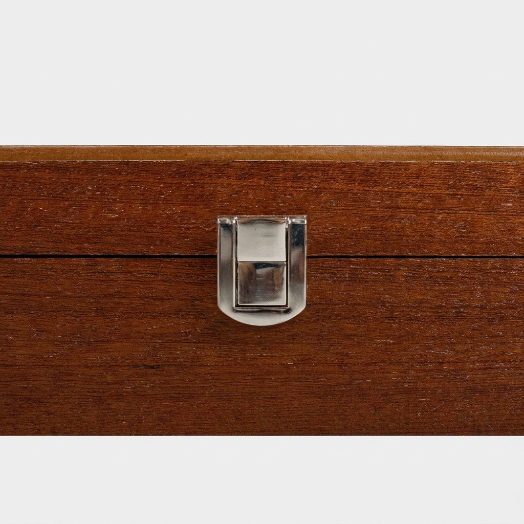 Sapele Chess Storage Box - Black Flocked Interior & Quadrant Hinges