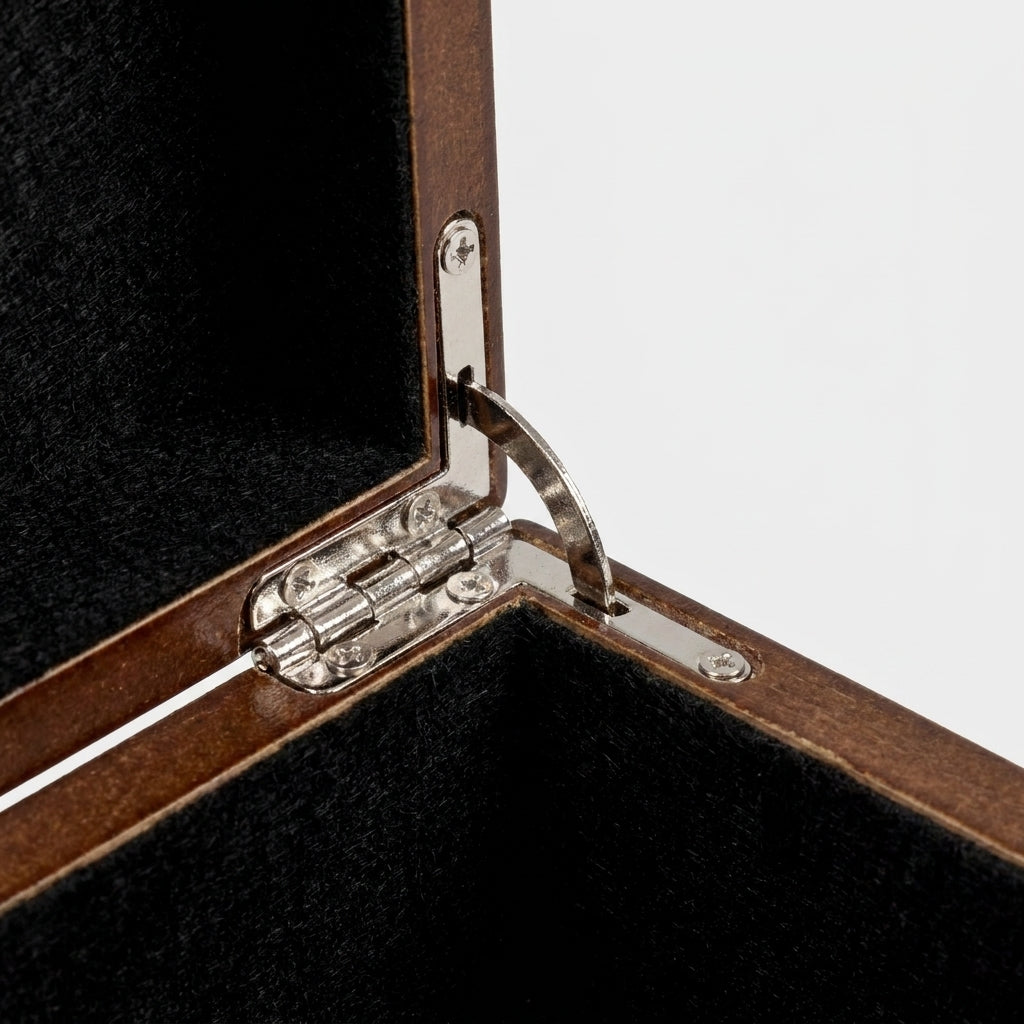 Premium Walnut Chess Storage Box - Black Flocked Interior