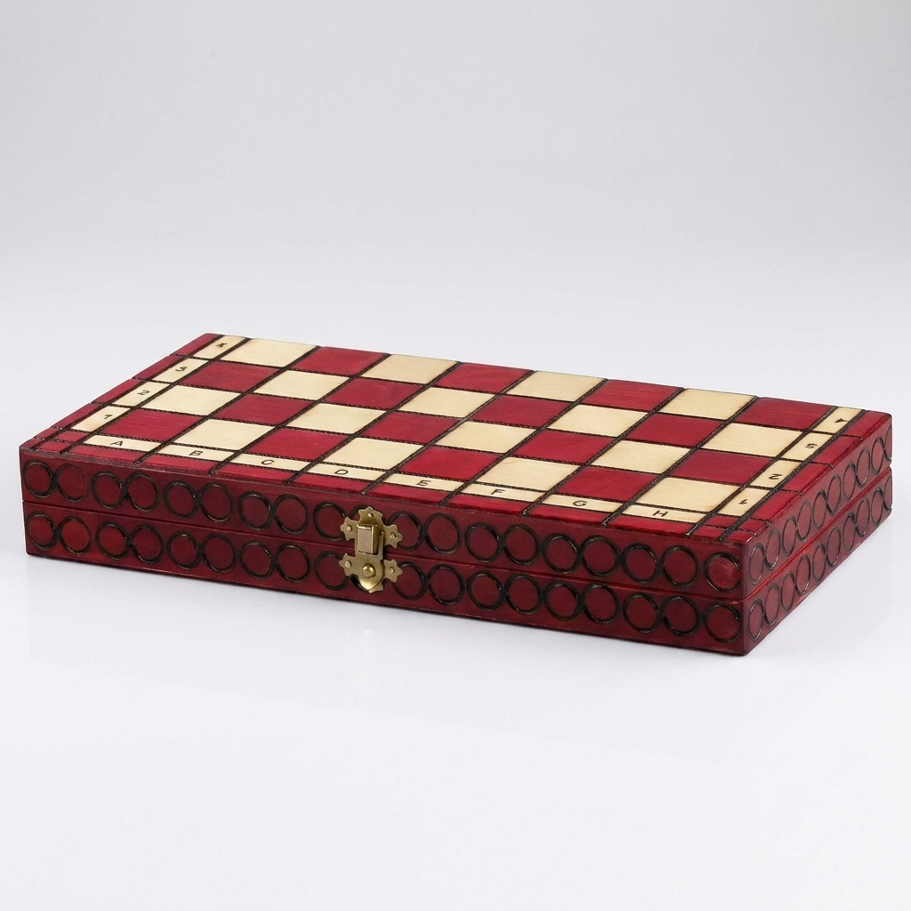 King's Cherry Chess Set - Sycamore Pieces & Cherry Folding Board