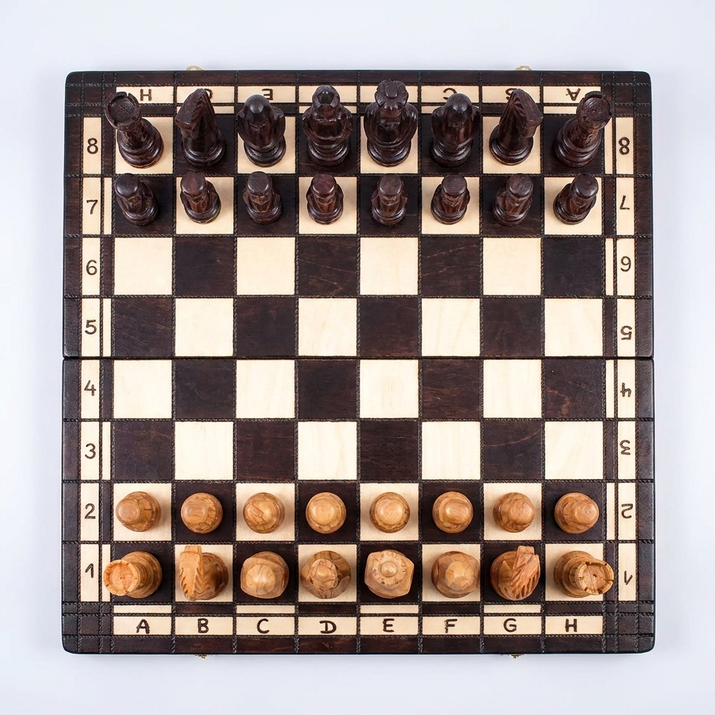 Luxury Lime Wood Hand-Carved Chess Set - Pieces & Hand-Decorated
