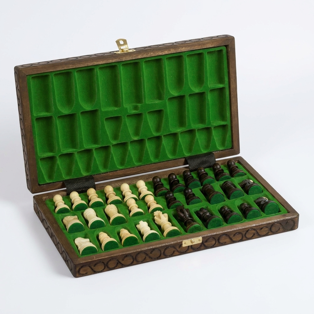 UK Classic Wooden Chess Set - Sycamore Pieces & Square